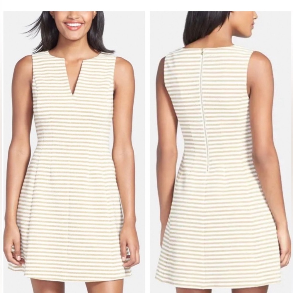 Lilly Pulitzer Tan and White Striped Mini Dress - Picture 7 of 14
